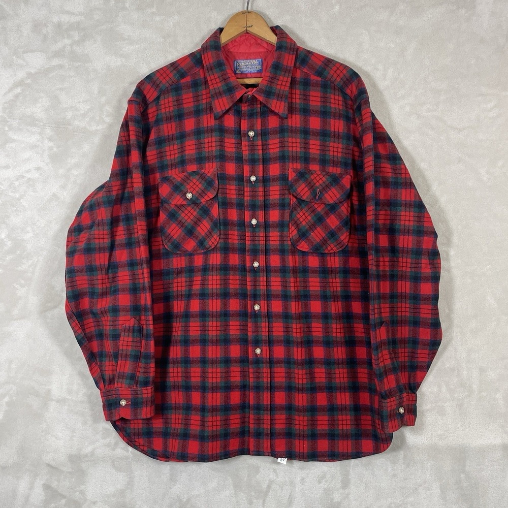 Vintage Pendleton Lodge Shirt Mens XL Dress MacDuff Tartan Virgin Wool USA